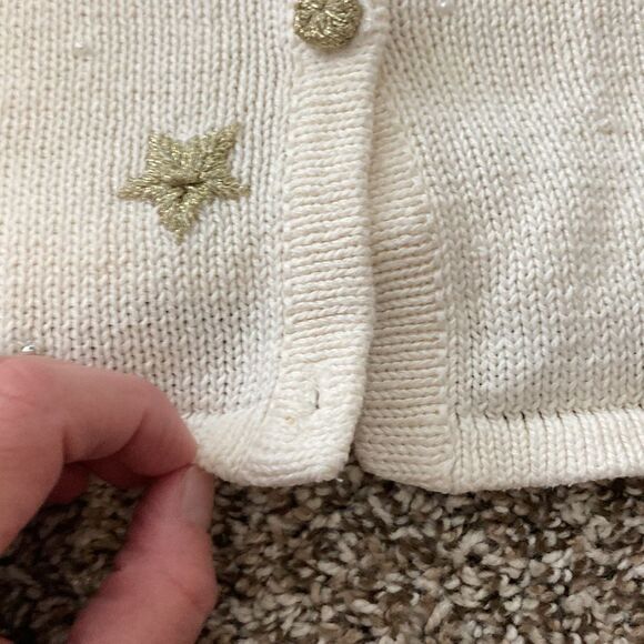 Bobbie Brooks Vintage Cream Angel Cloud Sweater Vest Large - Picture 9 of 13